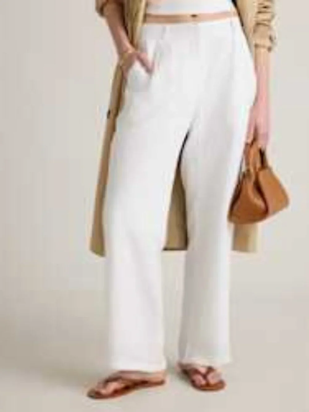 Quince 100% European White Pleated Linen Pants